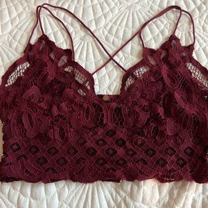 Free people bandeau burgundy large